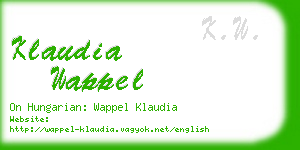 klaudia wappel business card